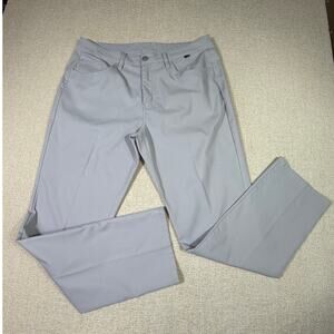Travis Mathew Men Med Gray Flat Front Tapered Leg Golf Pant Performance